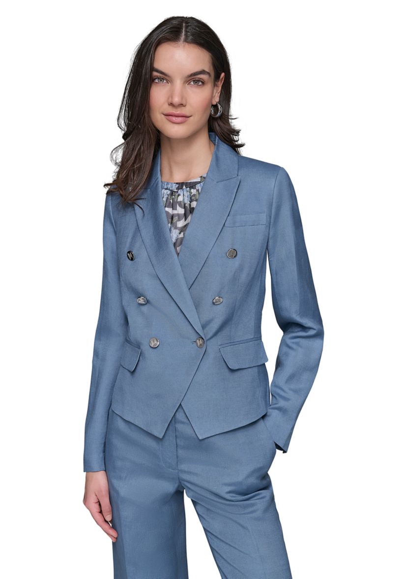 Womens Linen Double Breasted Jacket