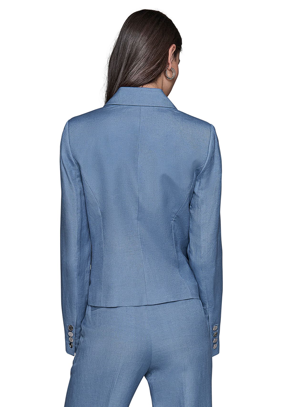 Womens Linen Double Breasted Jacket
