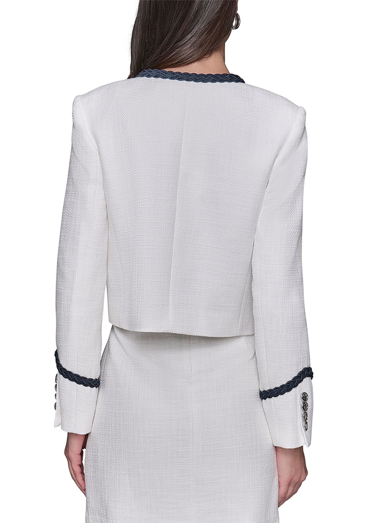 Womens Tweed Button Front Jacket