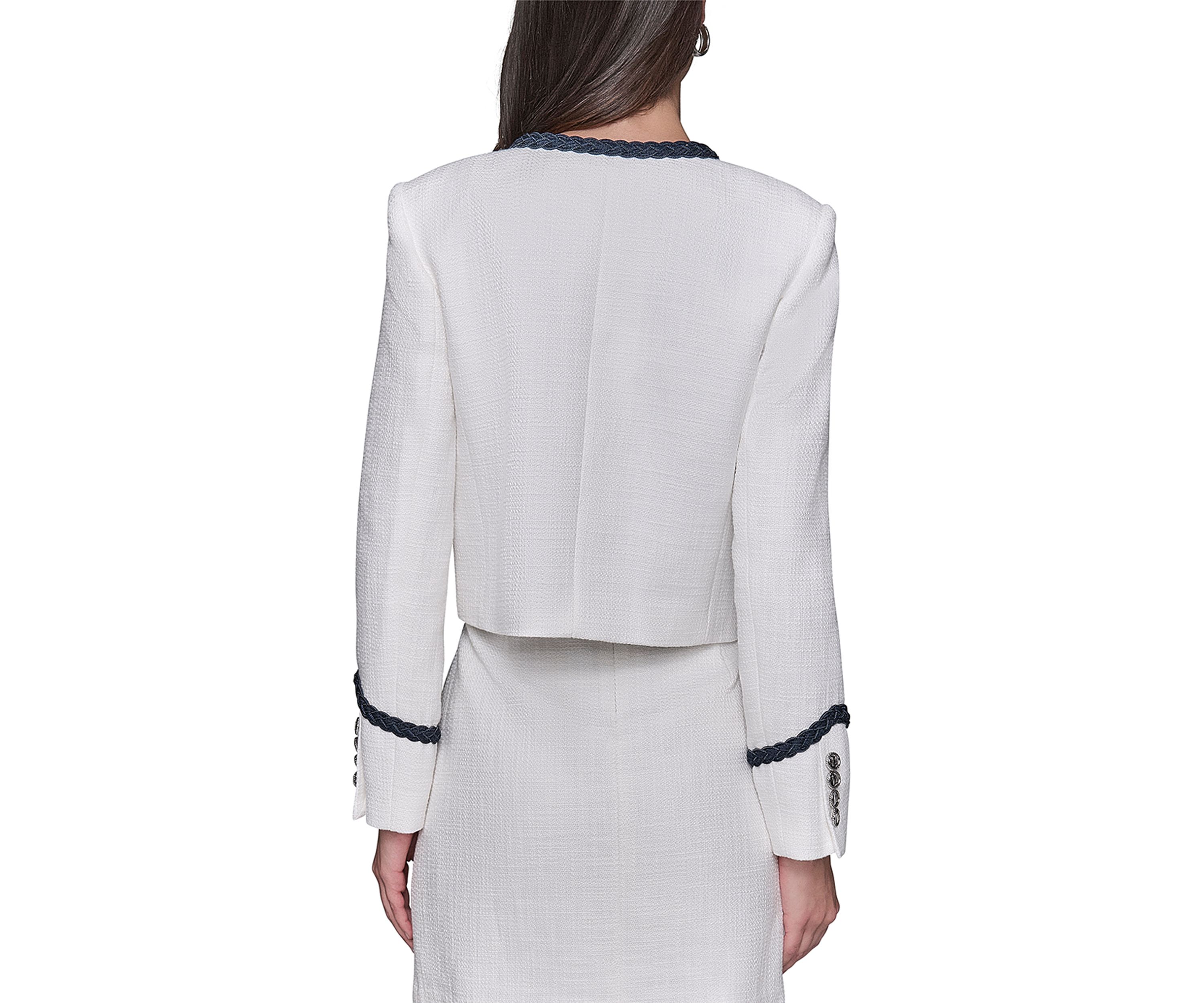 Womens Tweed Button Front Jacket