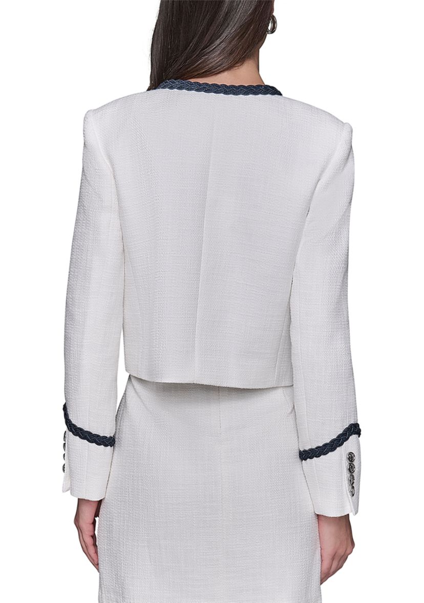Womens Tweed Button Front Jacket