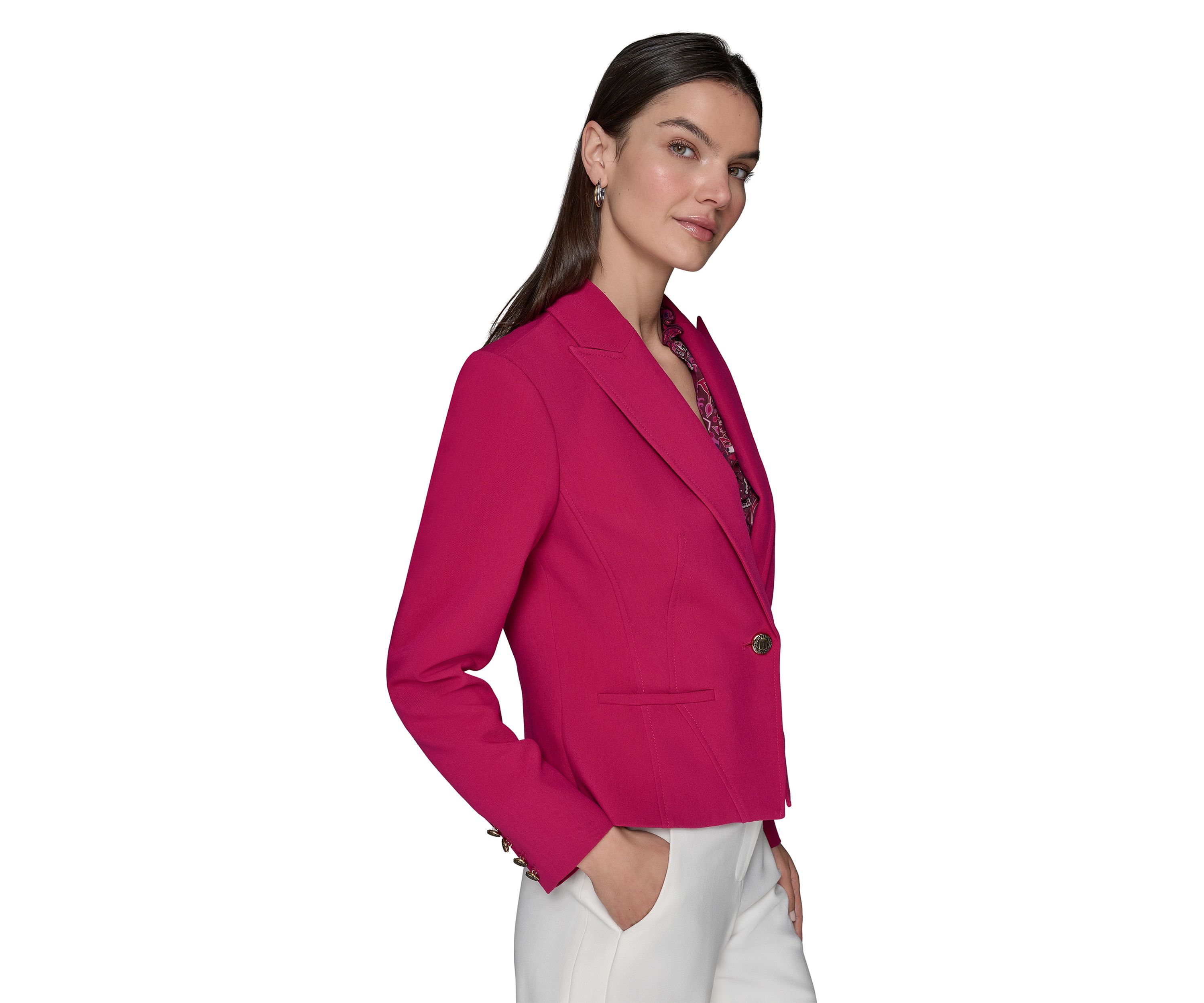 Womens One Button Cropped Jacket
