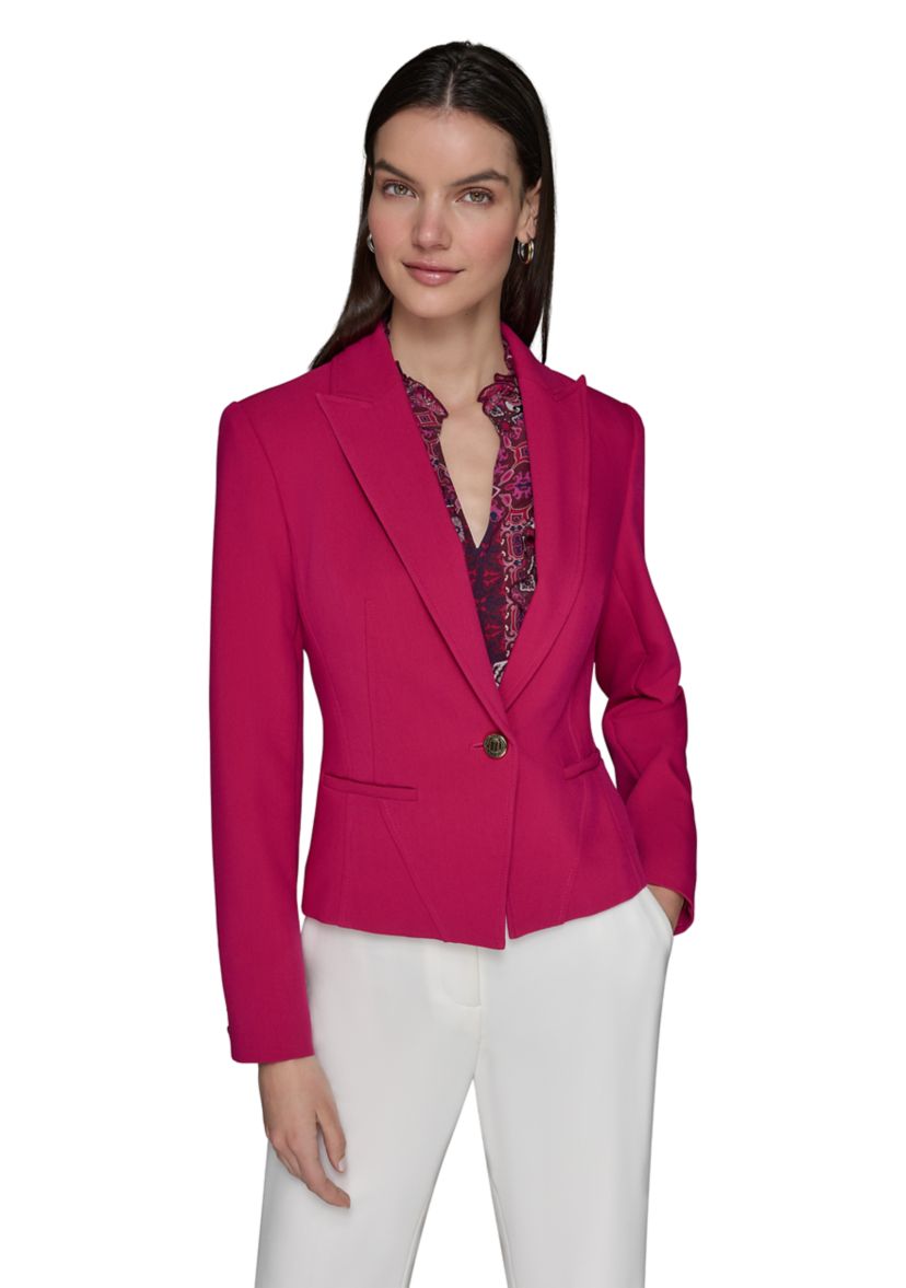 Womens One Button Cropped Jacket