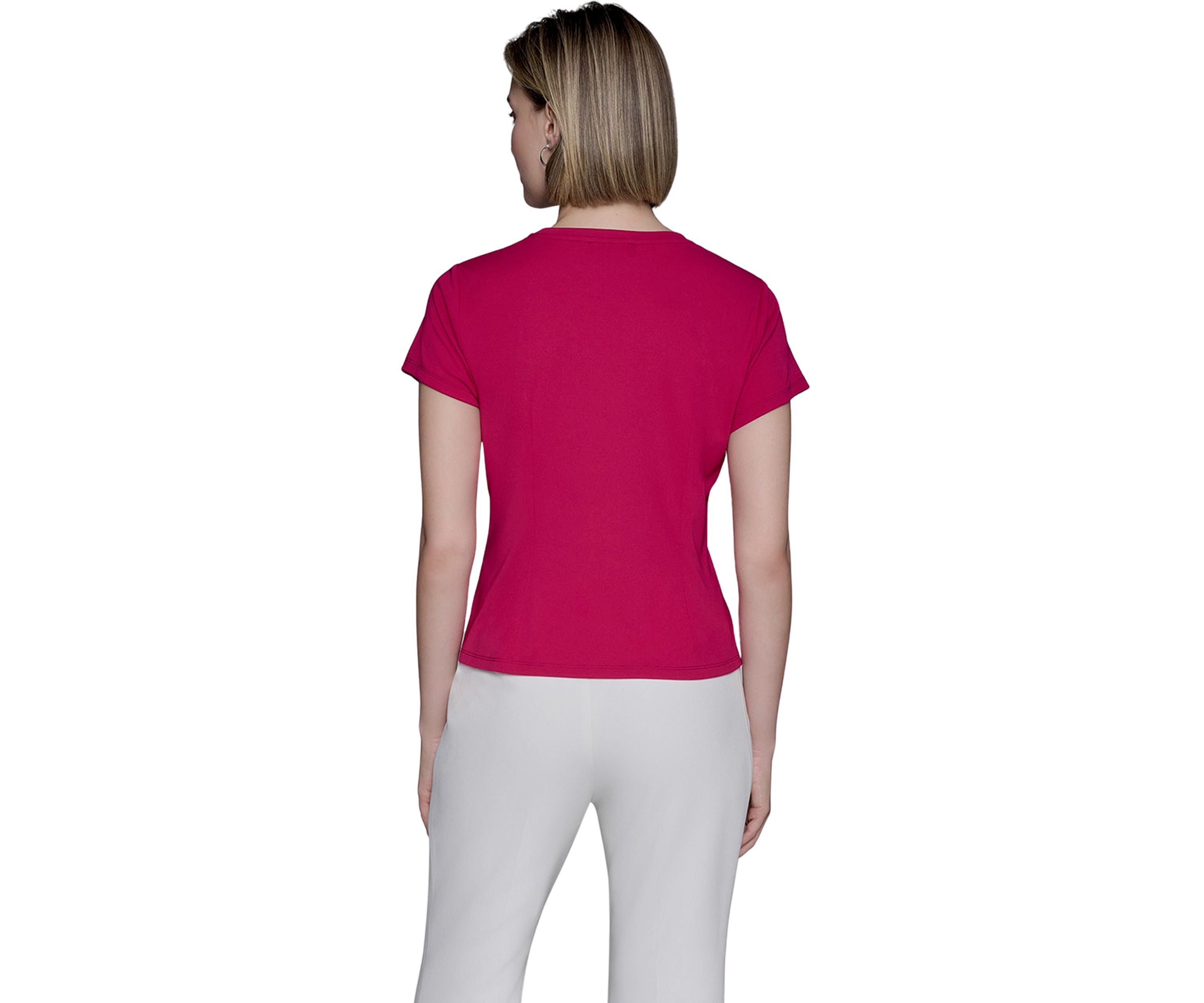 Womens Short Sleeve Top with Pleats