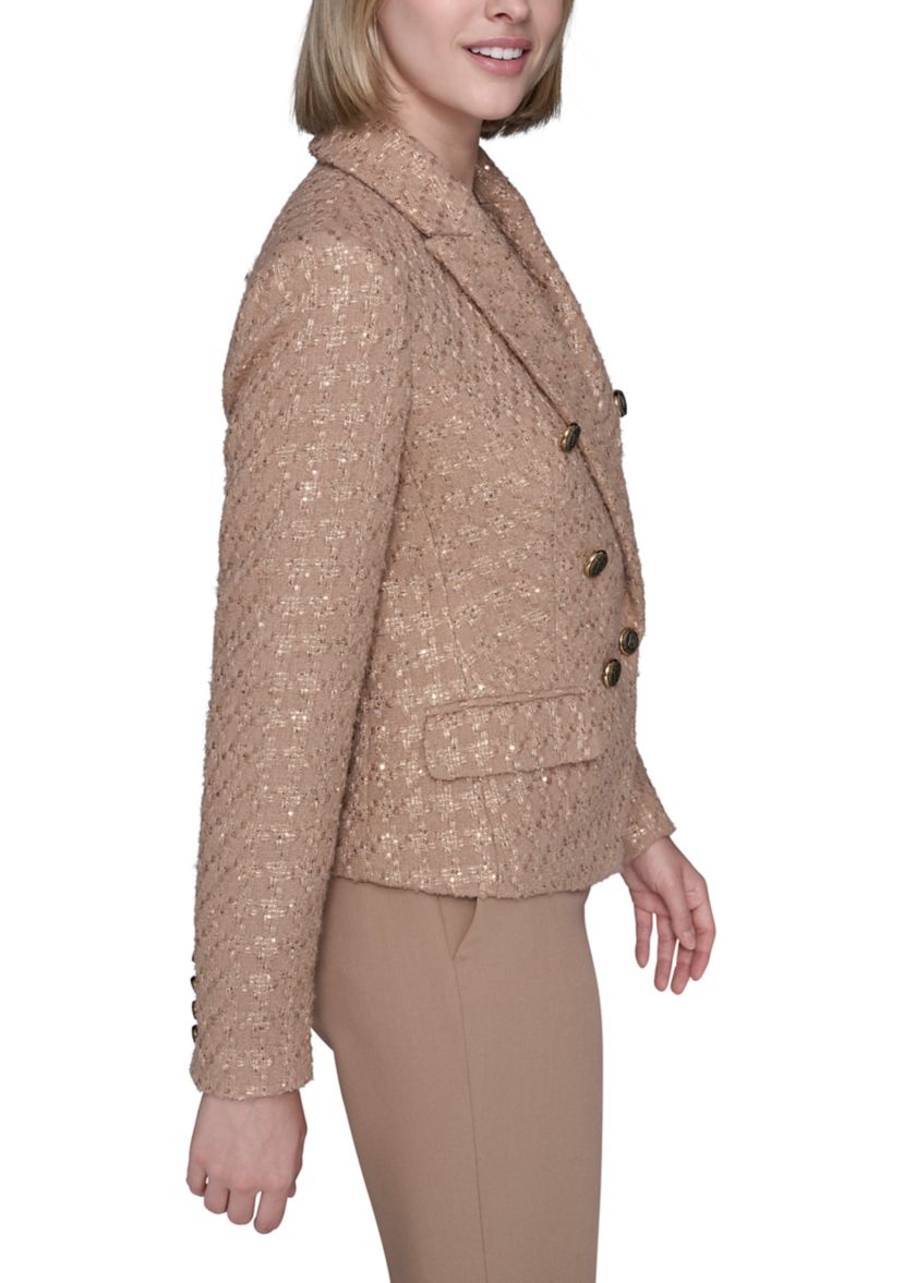Womens Tweed Double Breasted Novelty Jacket