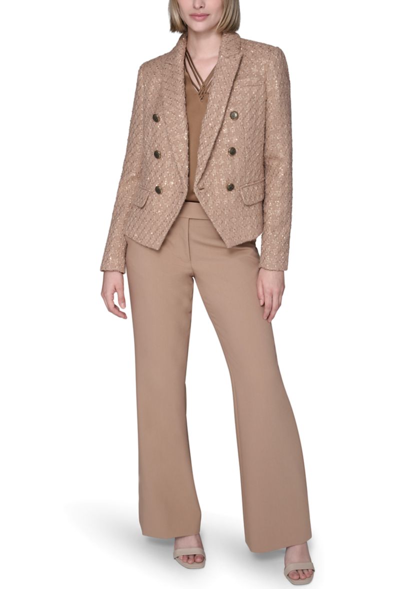 Womens Tweed Double Breasted Novelty Jacket