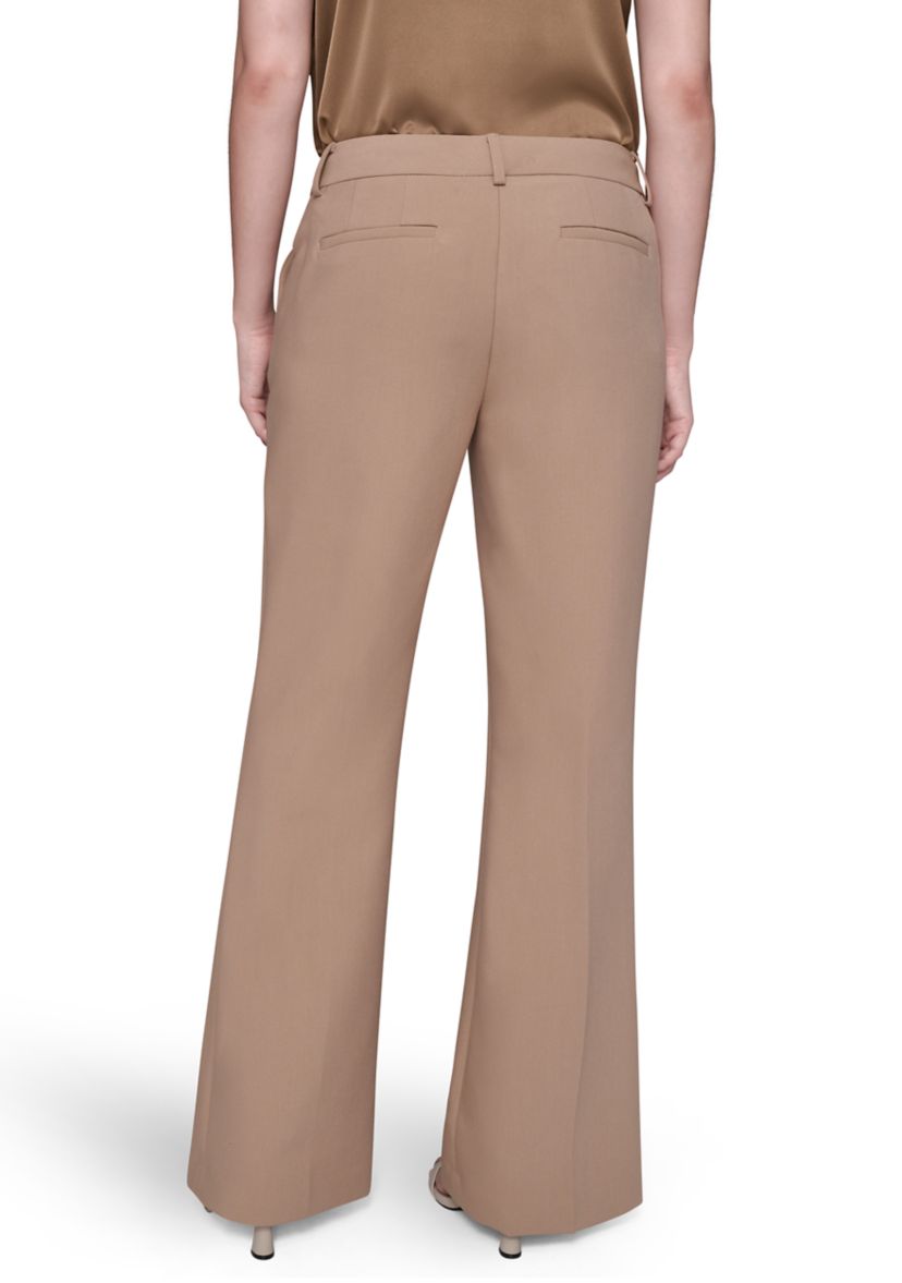 Womens High Waisted Fit and Flare Pants with Extended Tab
