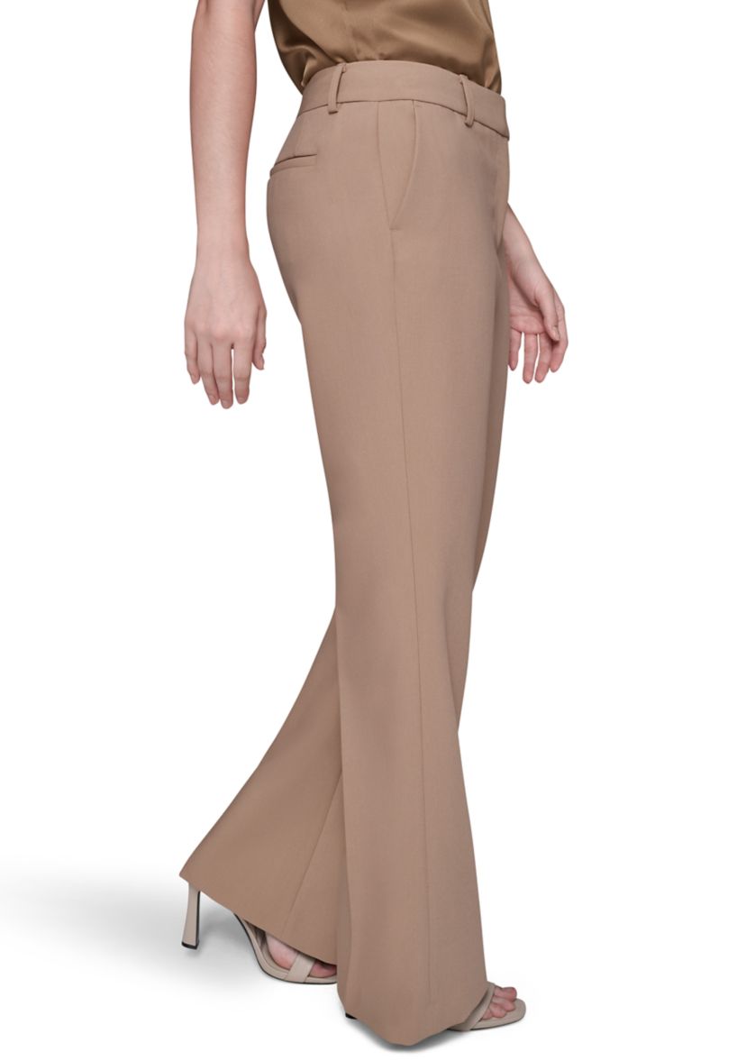 Womens High Waisted Fit and Flare Pants with Extended Tab
