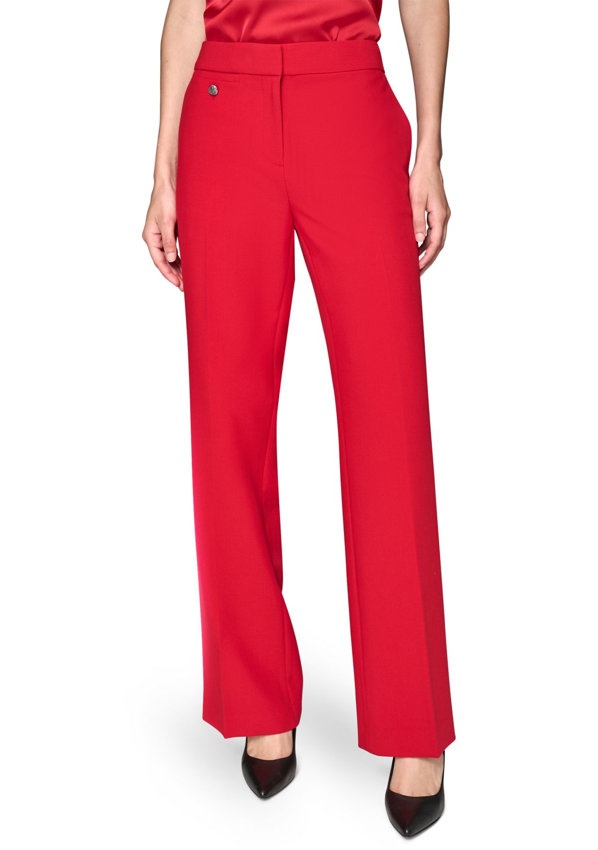 Womens Mid Rise Straight Leg Pants