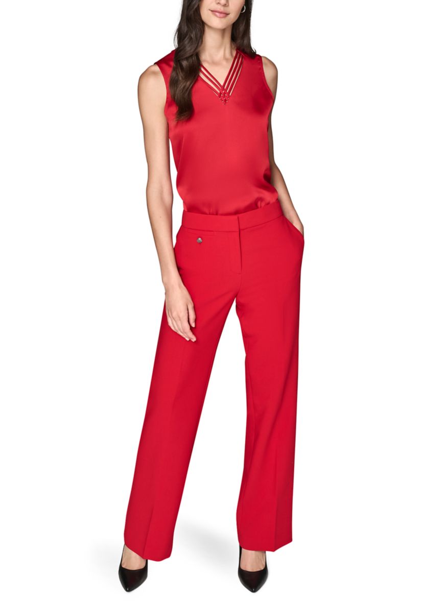 Womens Mid Rise Straight Leg Pants