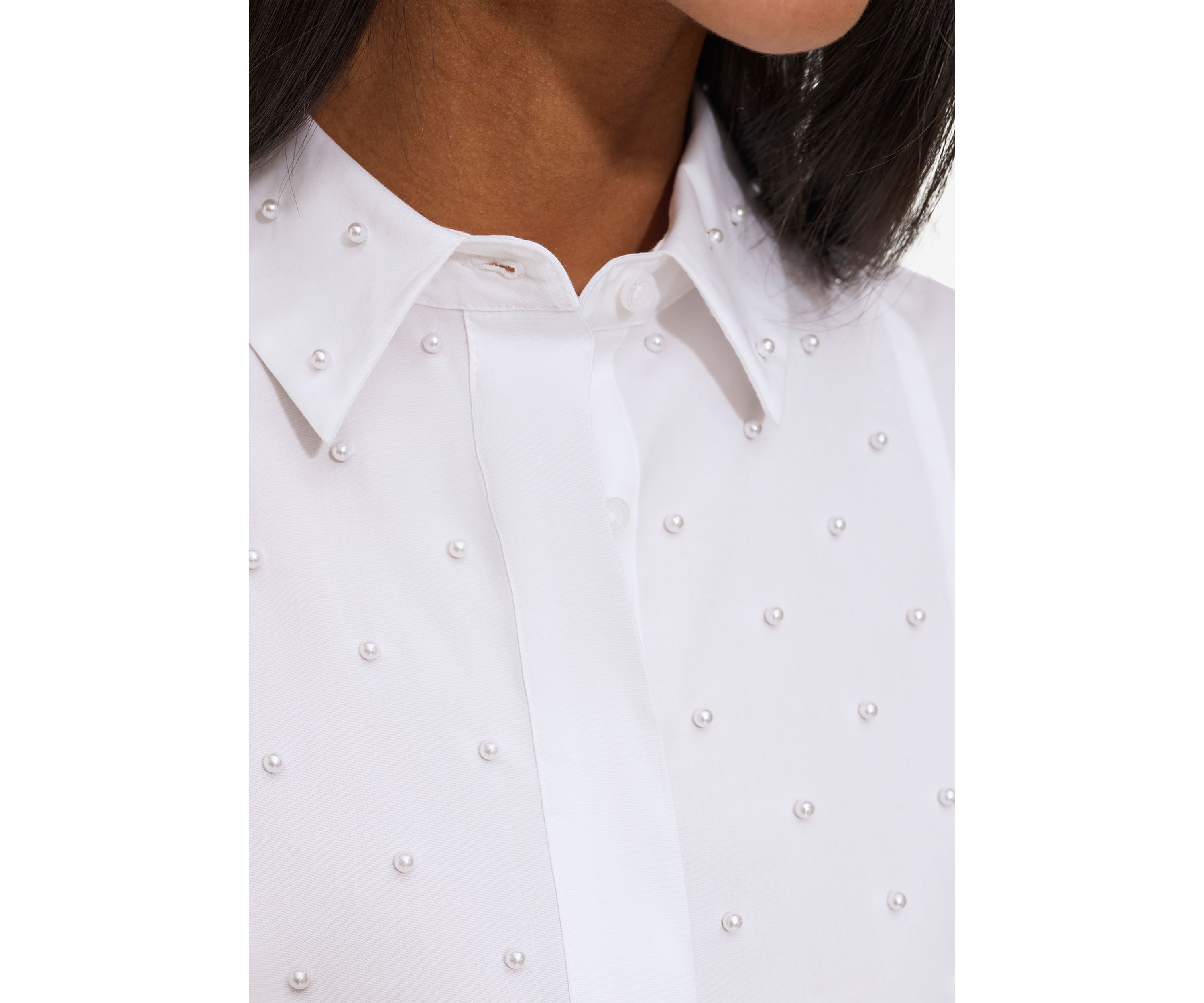 Womens Sleeveless Top with Pearl Accents