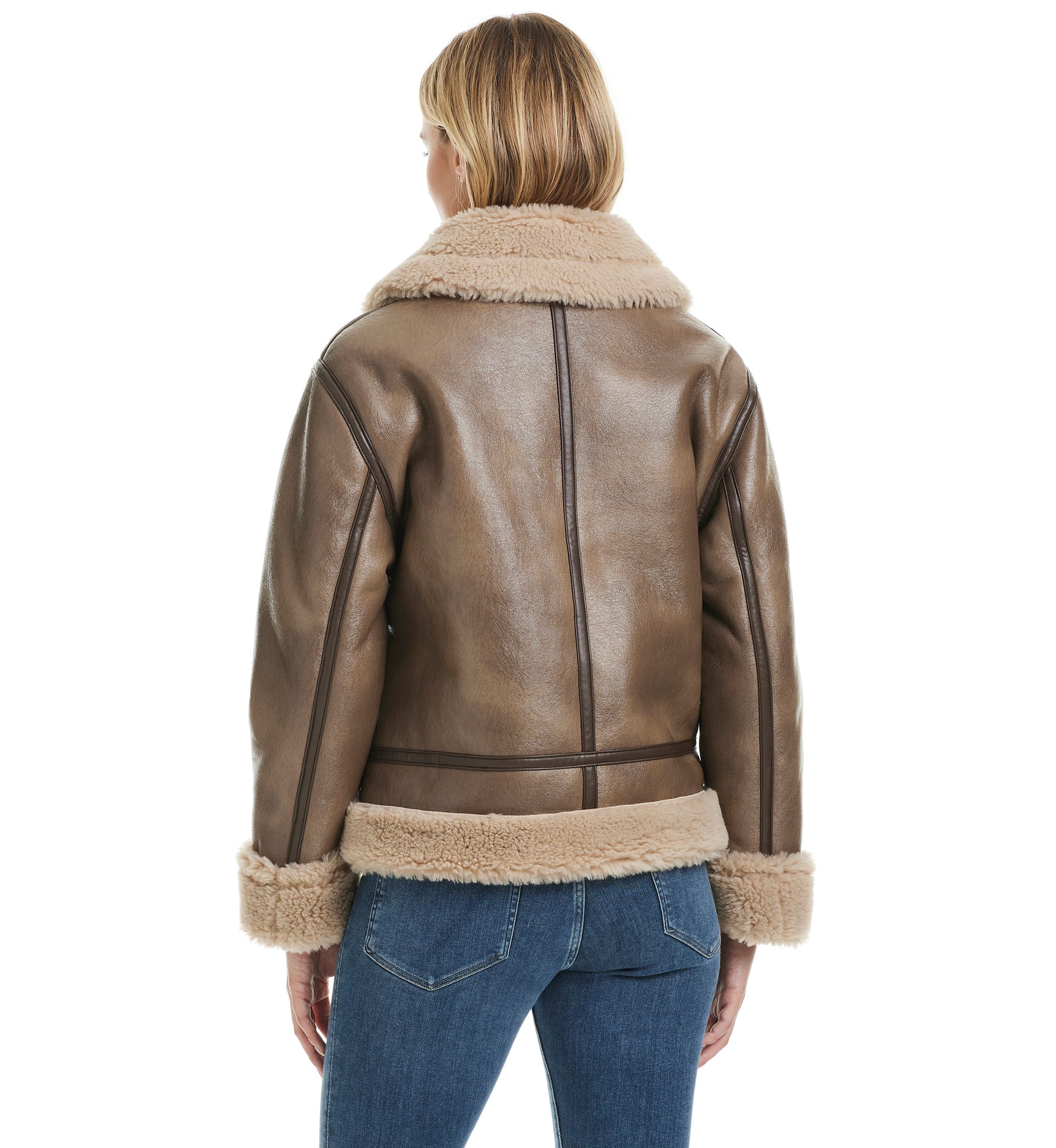 Womens Zarina Textured Sherpa Jacket