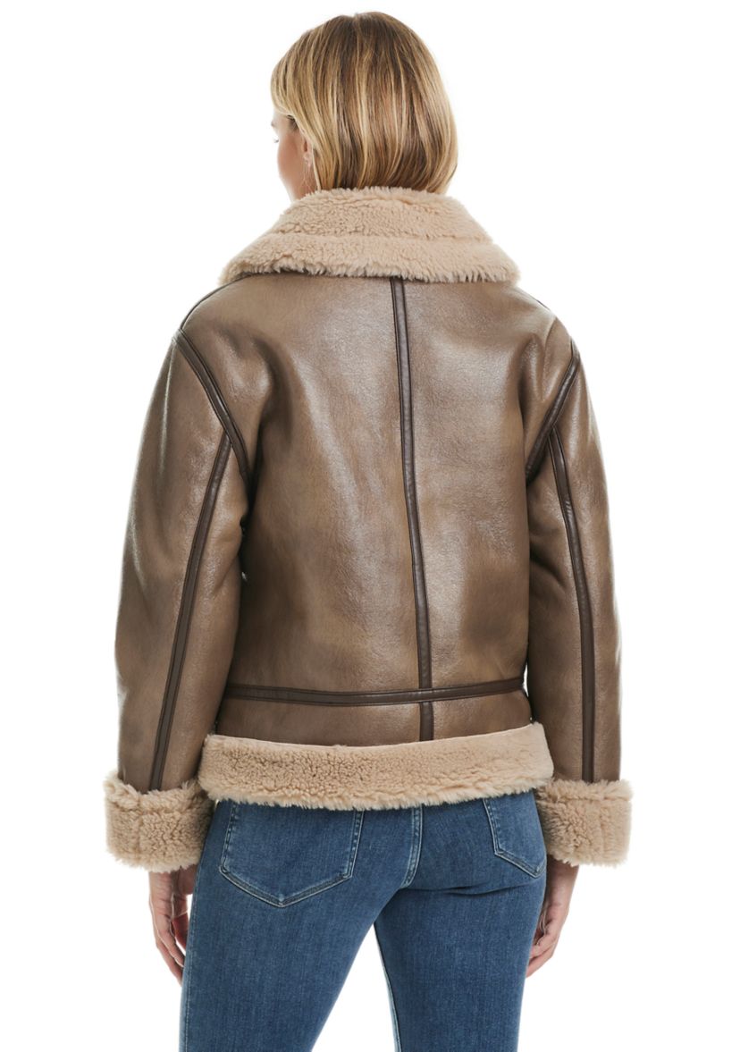 Womens Zarina Textured Sherpa Jacket