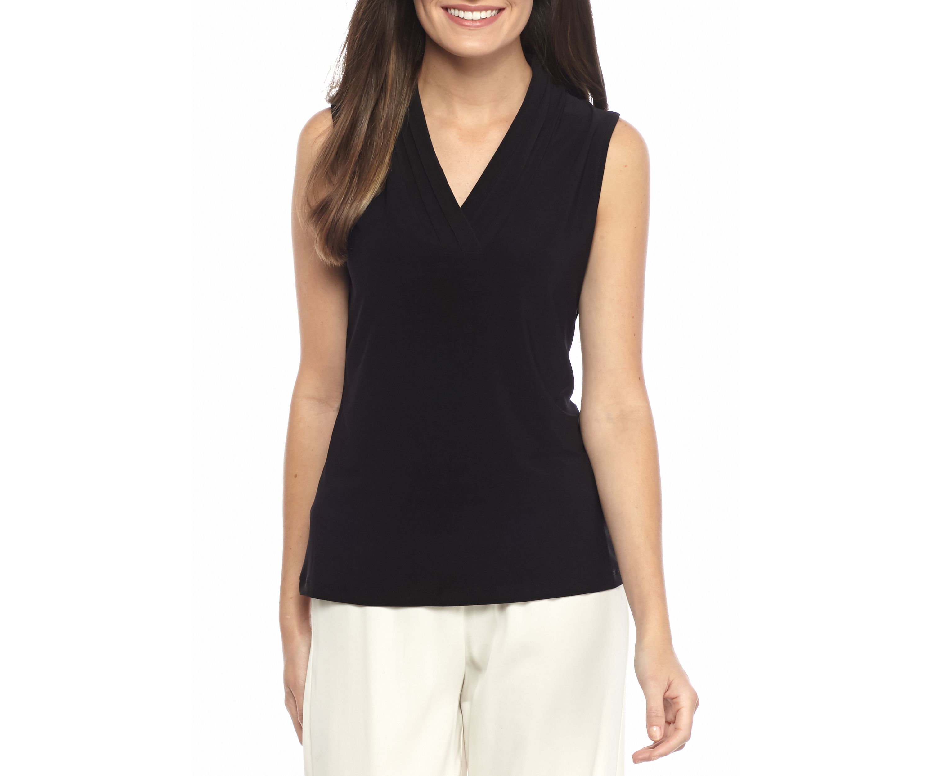 Womens Jersey V Neck Knit Top