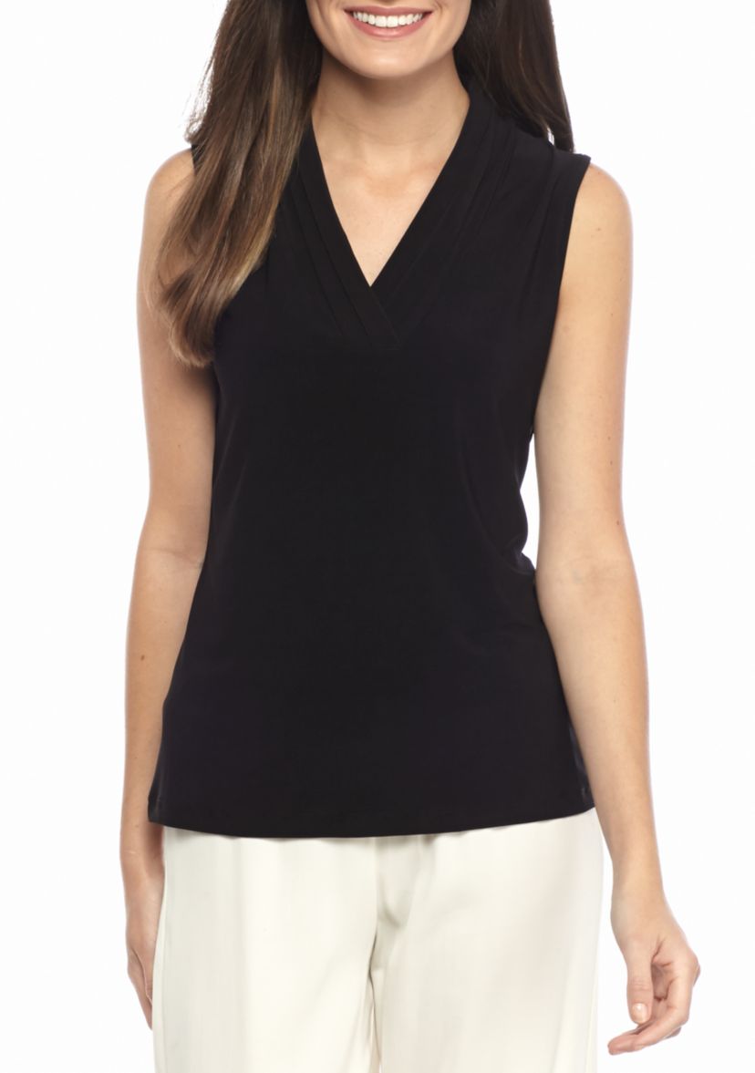 Womens Jersey V Neck Knit Top