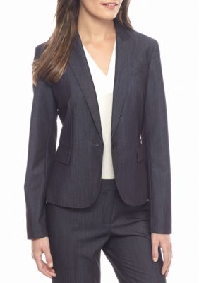 anne klein 1 button long peak lapel jacke