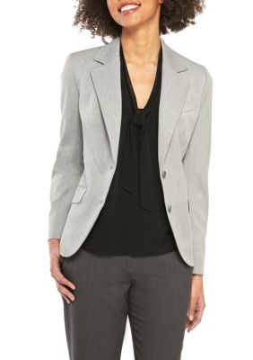 anne klein 2 button notch collar stretch twill jacke
