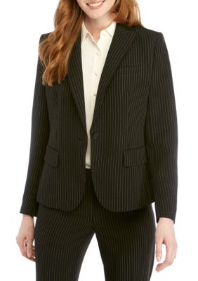 anne klein 2 button notch collar stretch twill jacke