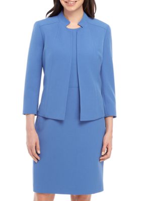 anne klein crepe stand collar jacke