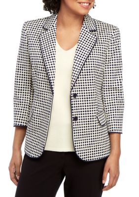 anne klein 2 button dot pique jacke