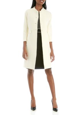 anne klein 2 button notch collar stretch twill jacke