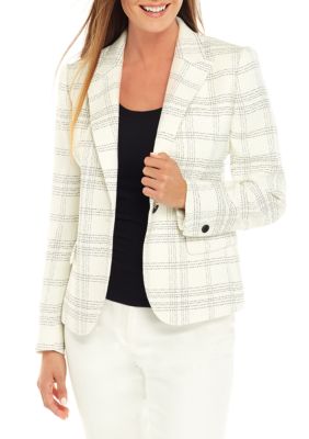 anne klein novelty plaid jacke