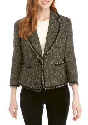 anne klein novelty plaid jacke