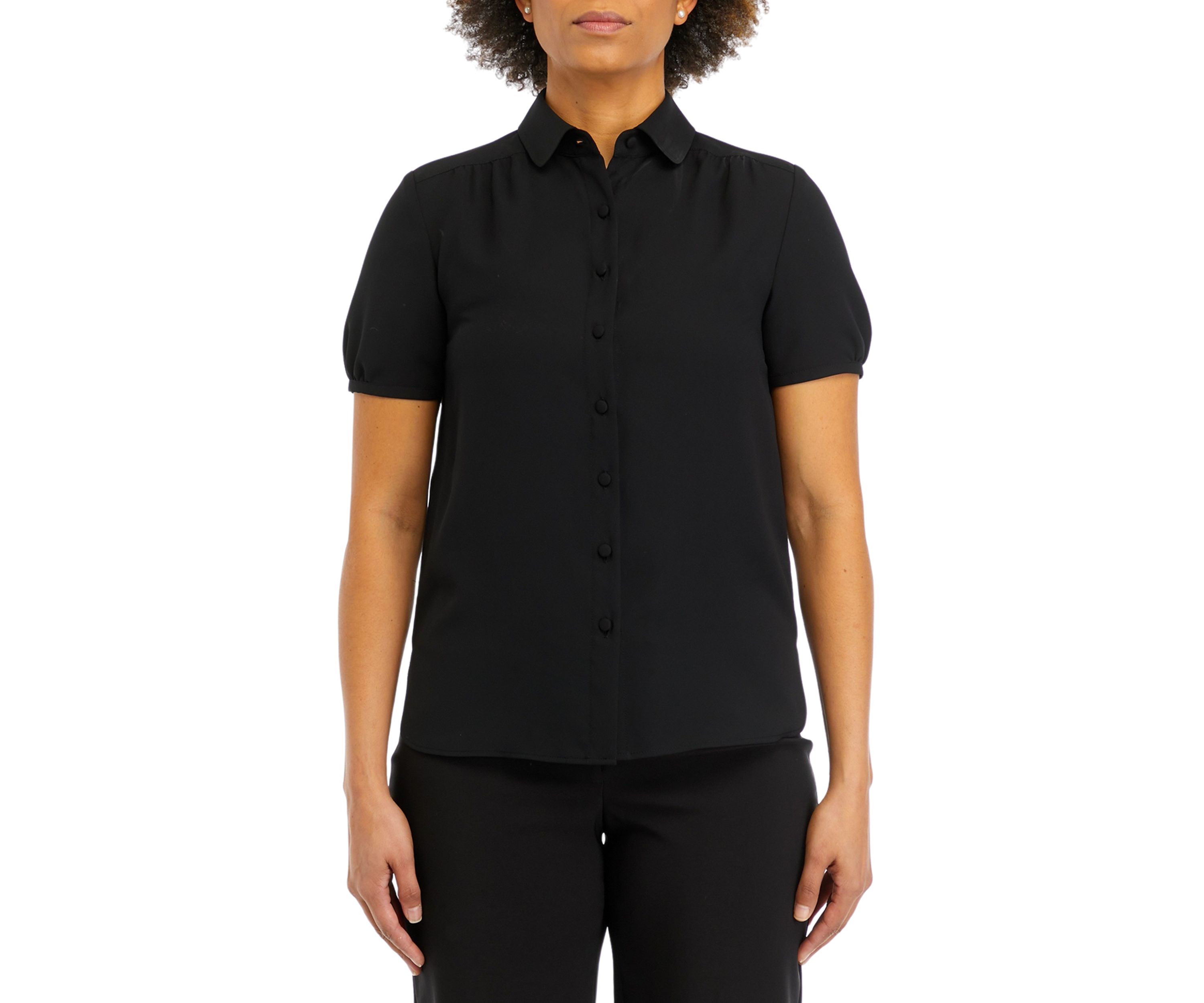 Womens Button Down Shirt with Peter Pan Collar