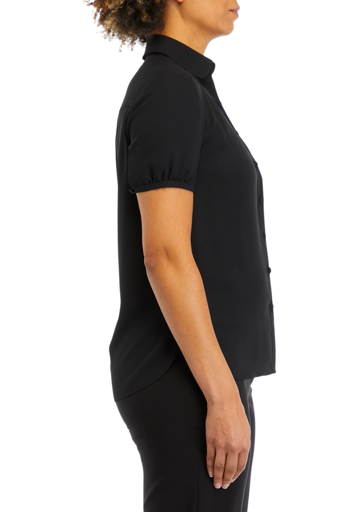 Womens Button Down Shirt with Peter Pan Collar