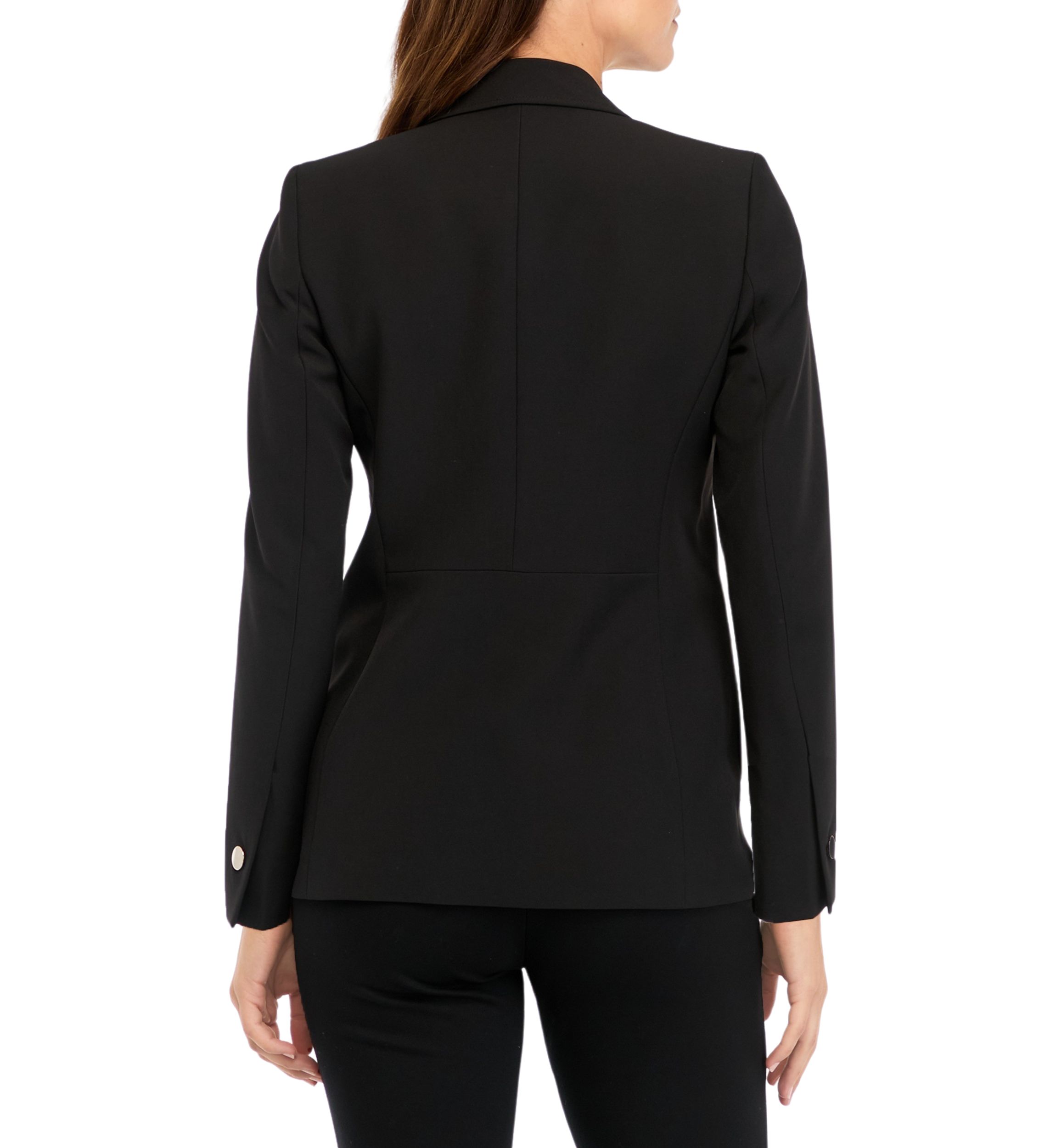 Womens Collection Compression Faux Double Breasted Patch Pocket Jacket