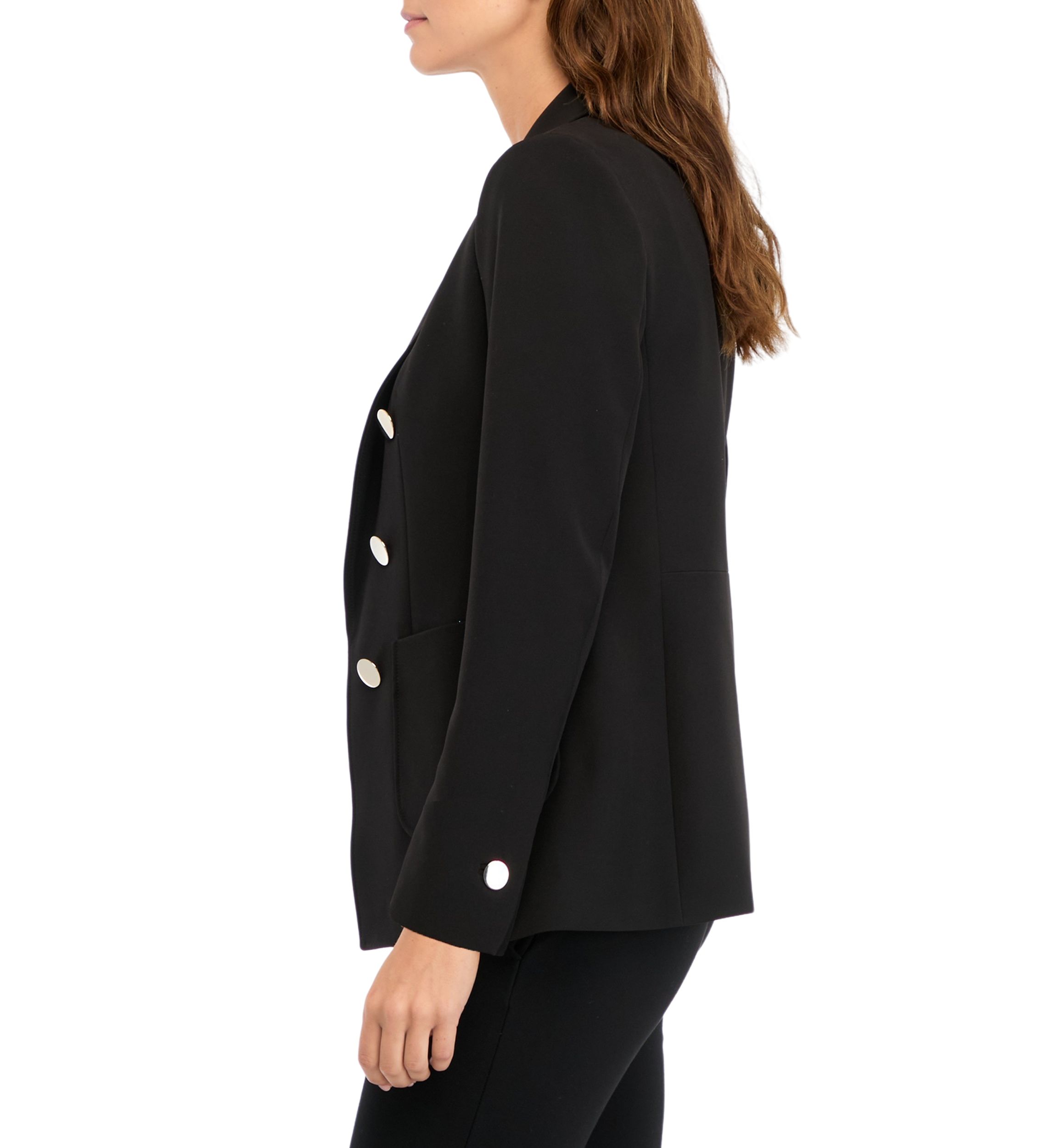 Womens Collection Compression Faux Double Breasted Patch Pocket Jacket