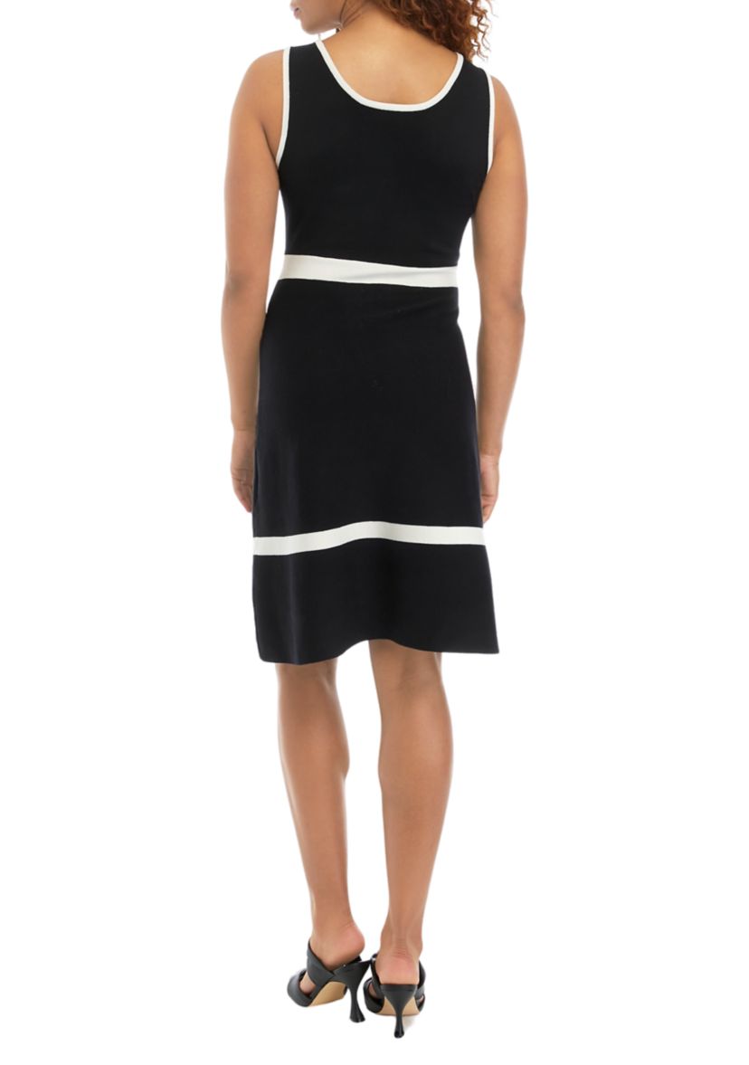 Womens Sleeveless Fit and Flare Ballet Knit Dress