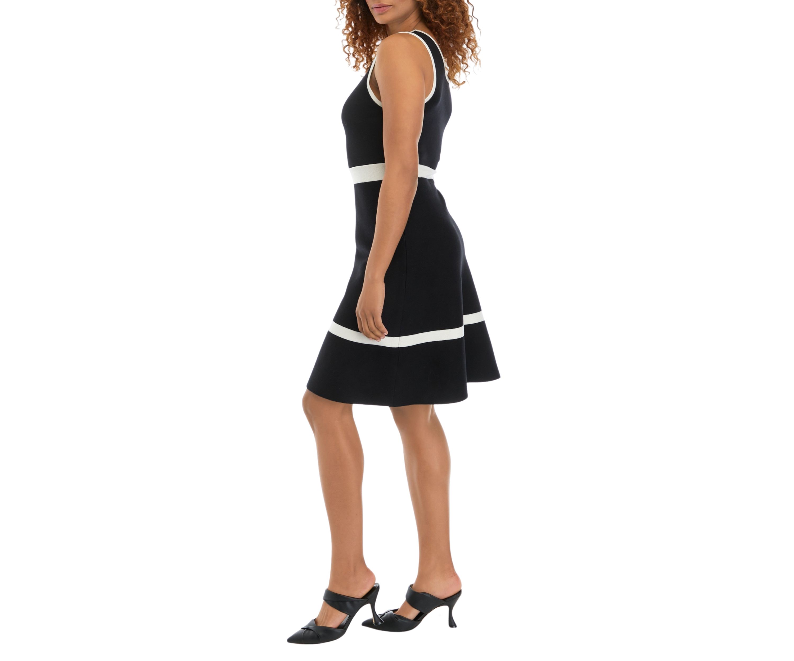 Womens Sleeveless Fit and Flare Ballet Knit Dress