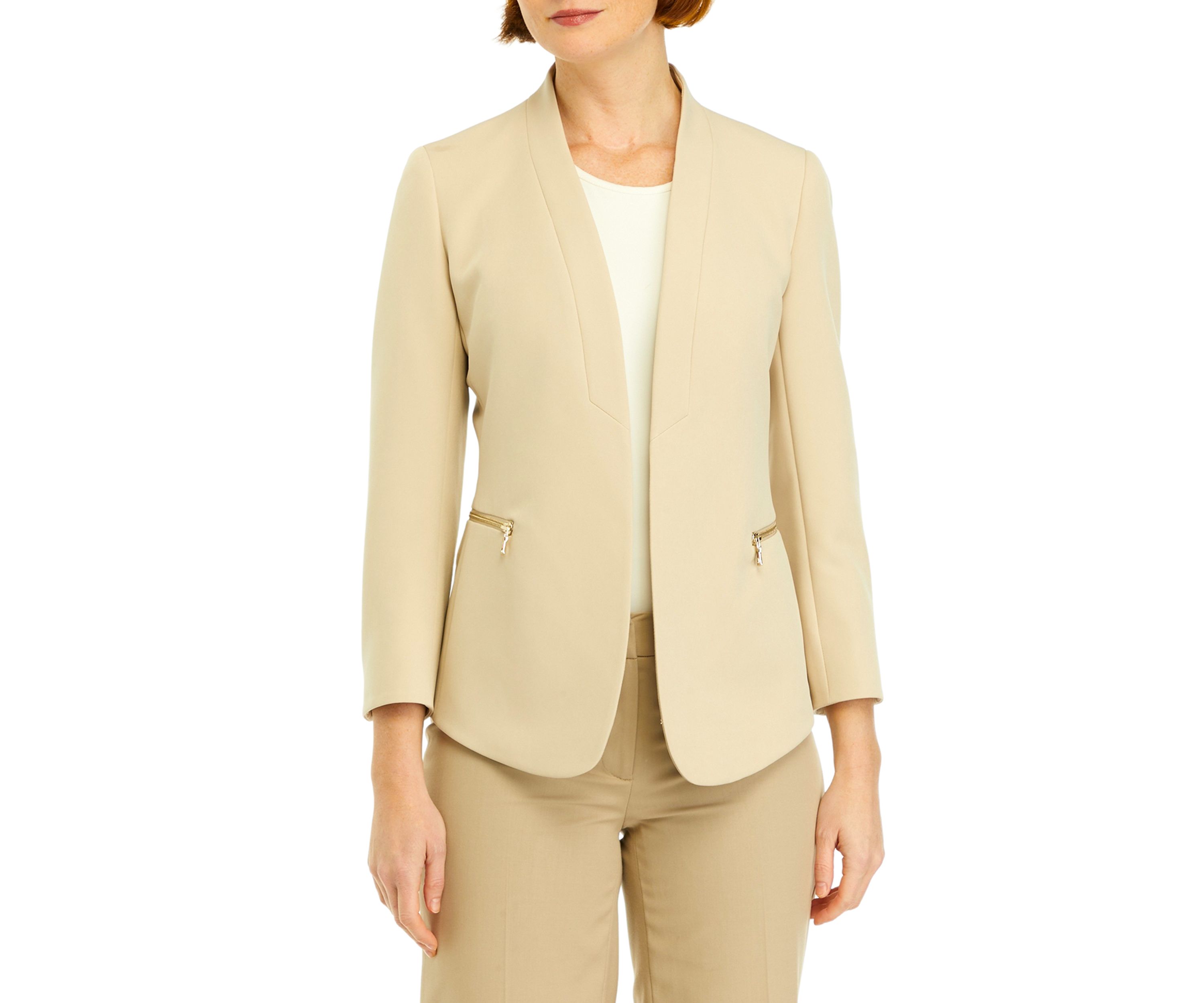 Womens Stretch Zipper Pocket Cardigan Jacket