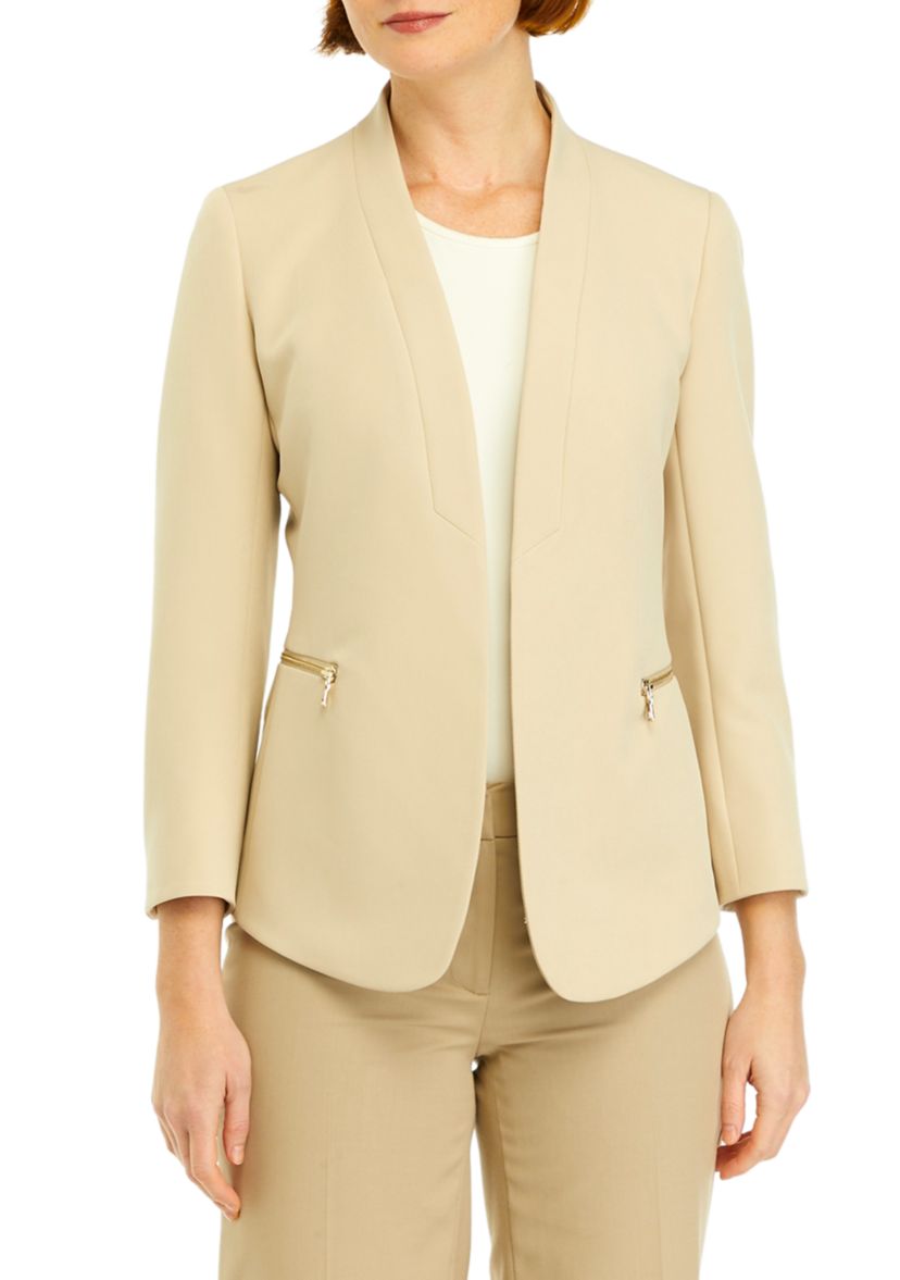 Womens Stretch Zipper Pocket Cardigan Jacket