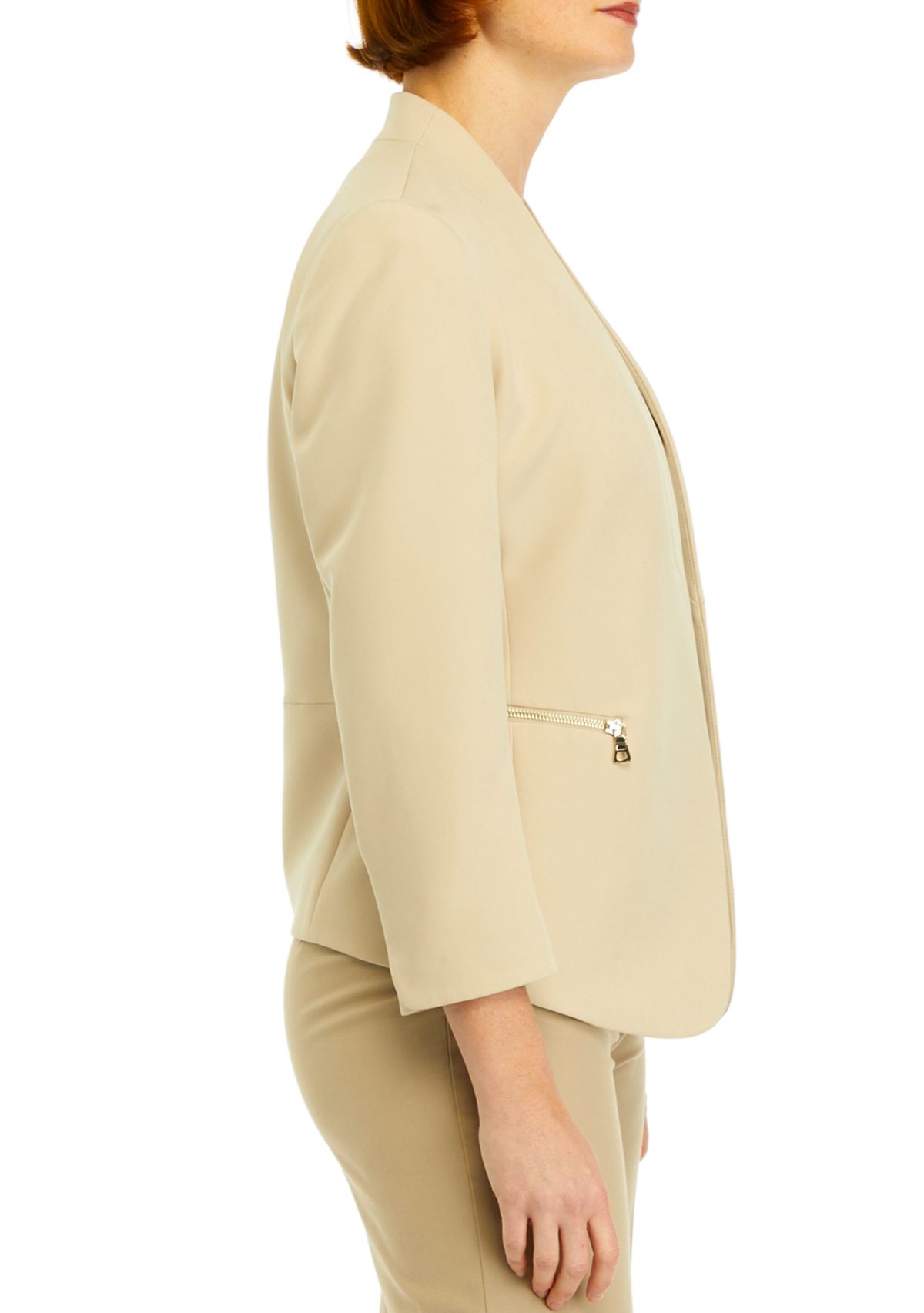 Womens Stretch Zipper Pocket Cardigan Jacket