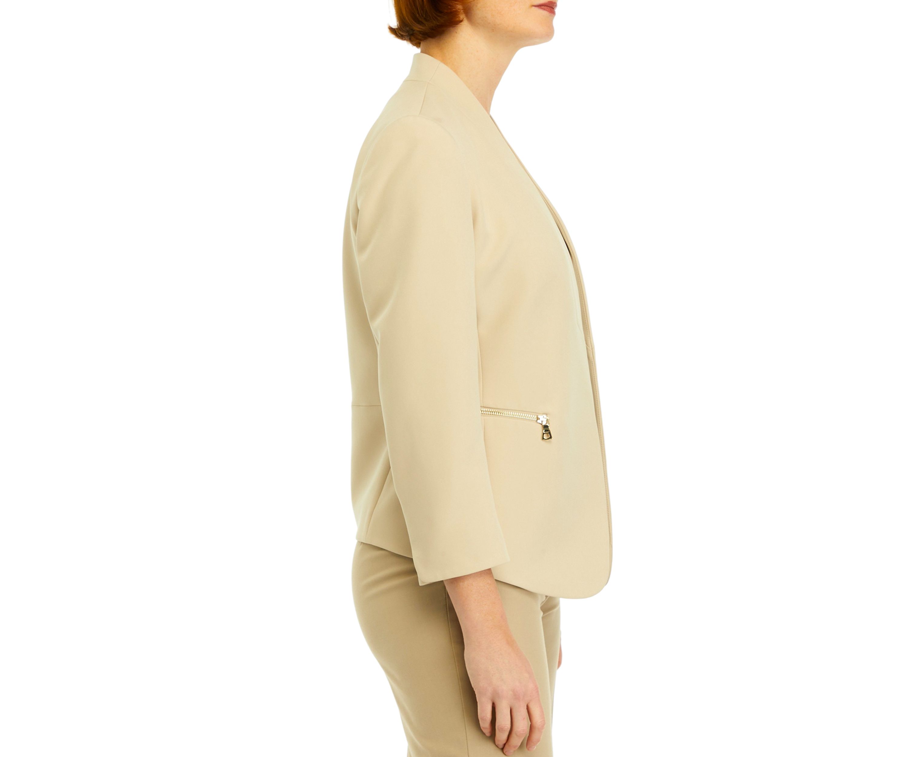 Womens Stretch Zipper Pocket Cardigan Jacket