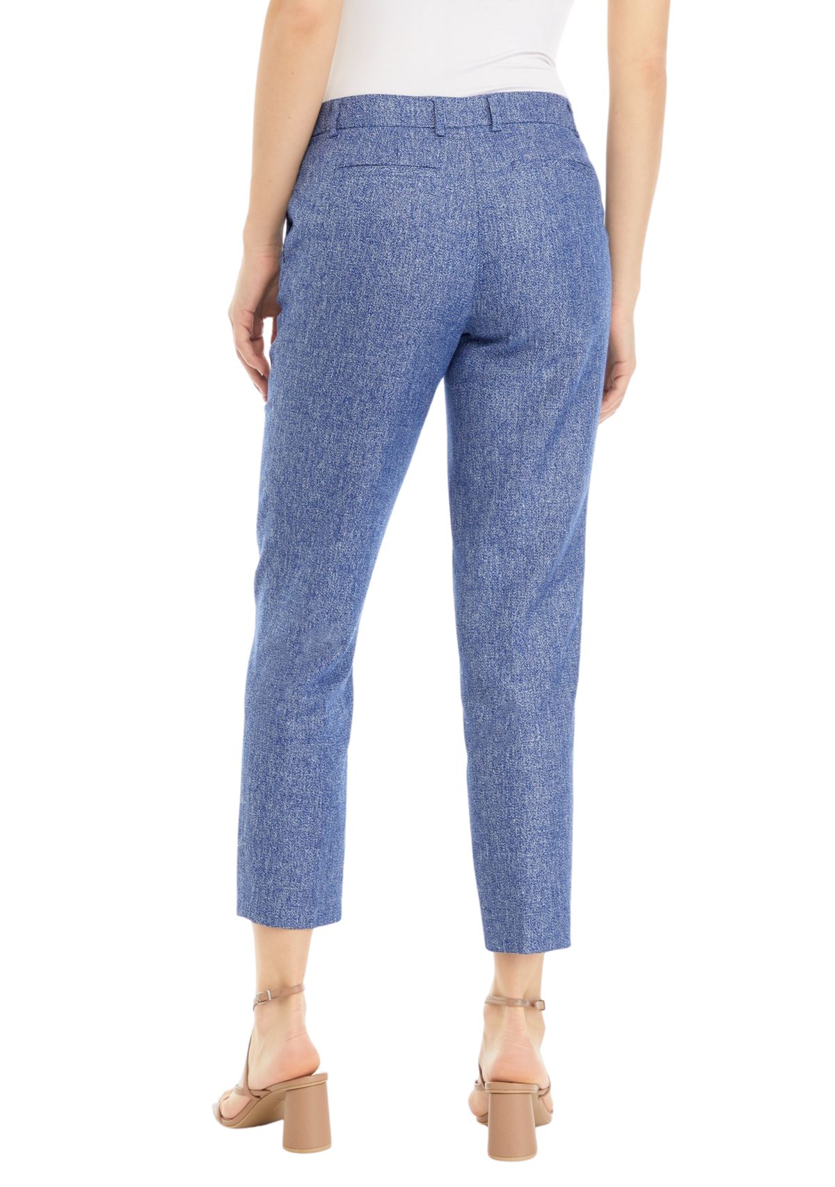 Fly Front Slash Pocket Straight Ankle Pants 