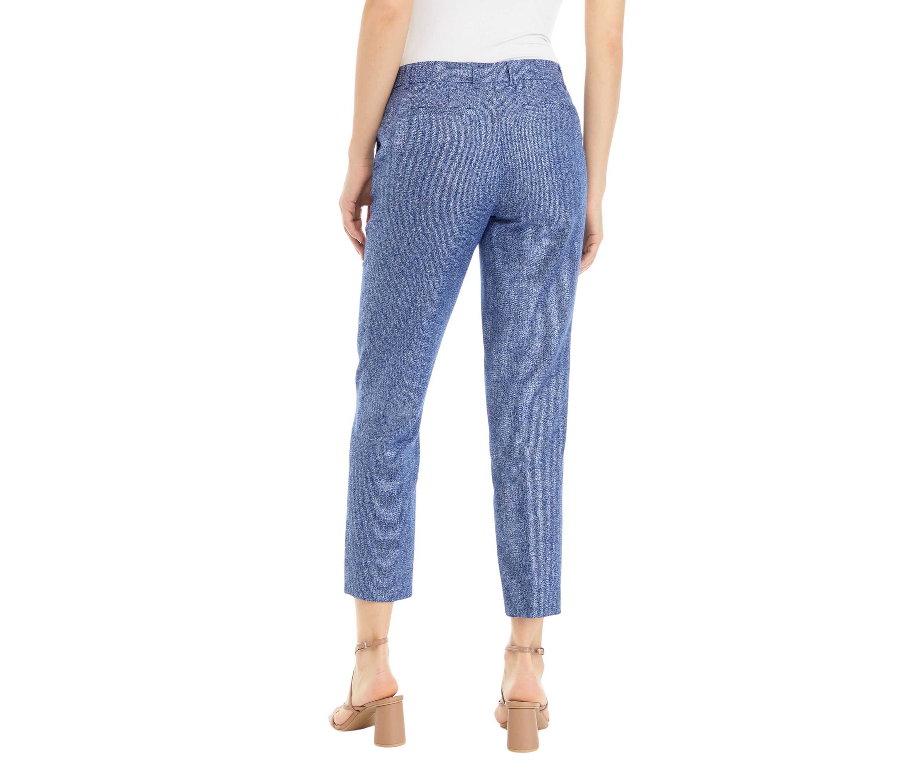 Fly Front Slash Pocket Straight Ankle Pants 