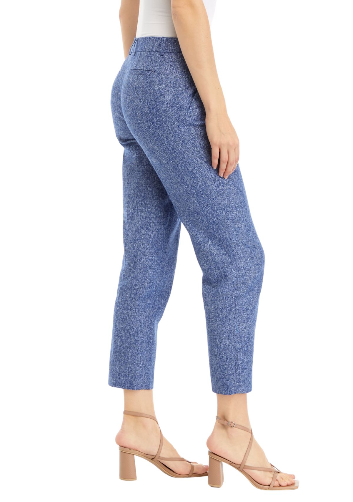 Fly Front Slash Pocket Straight Ankle Pants 