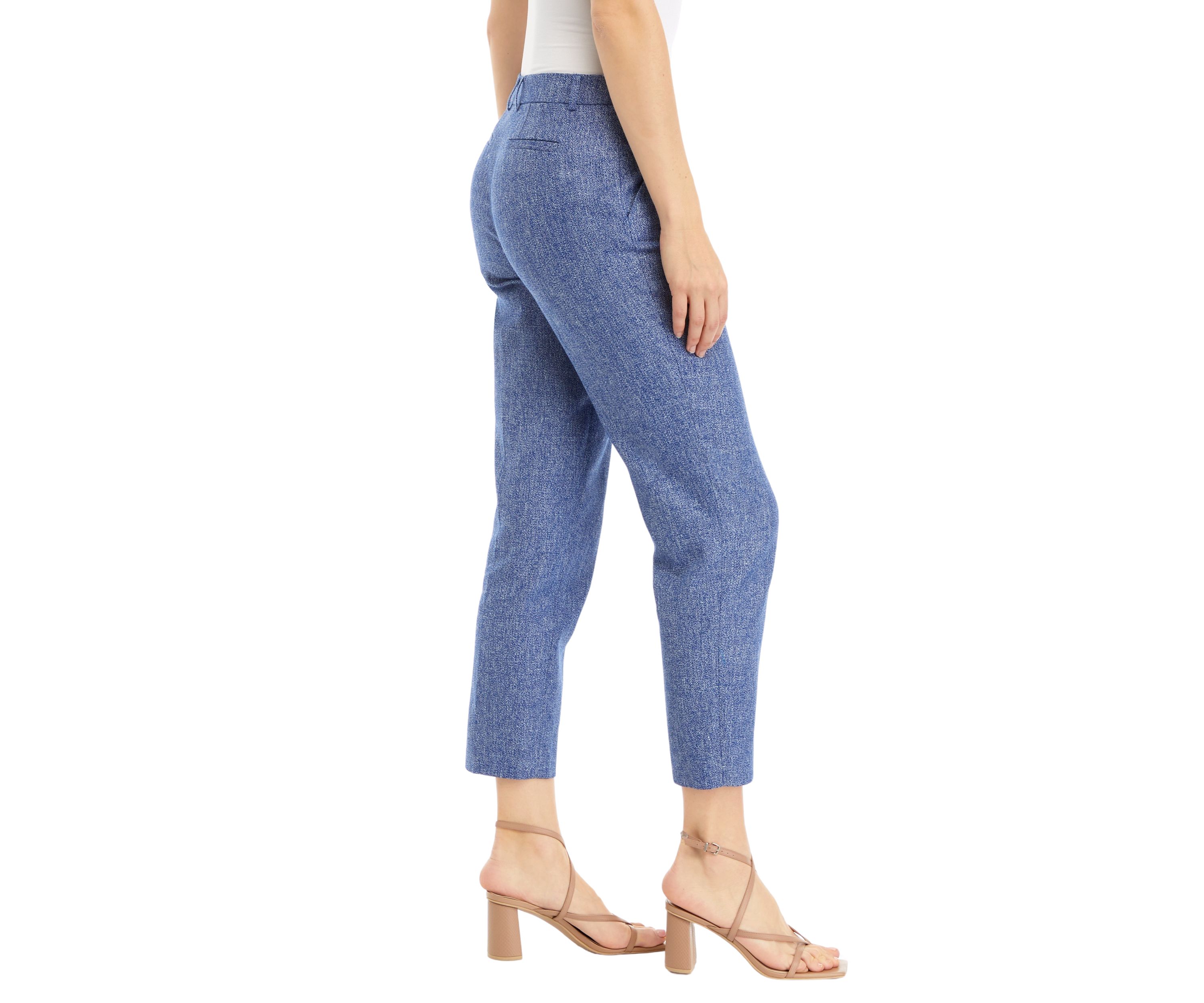 Fly Front Slash Pocket Straight Ankle Pants 