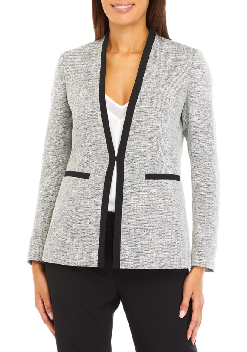 Womens Tweed Kissing Front Jacket w Welt Pockets & Frame