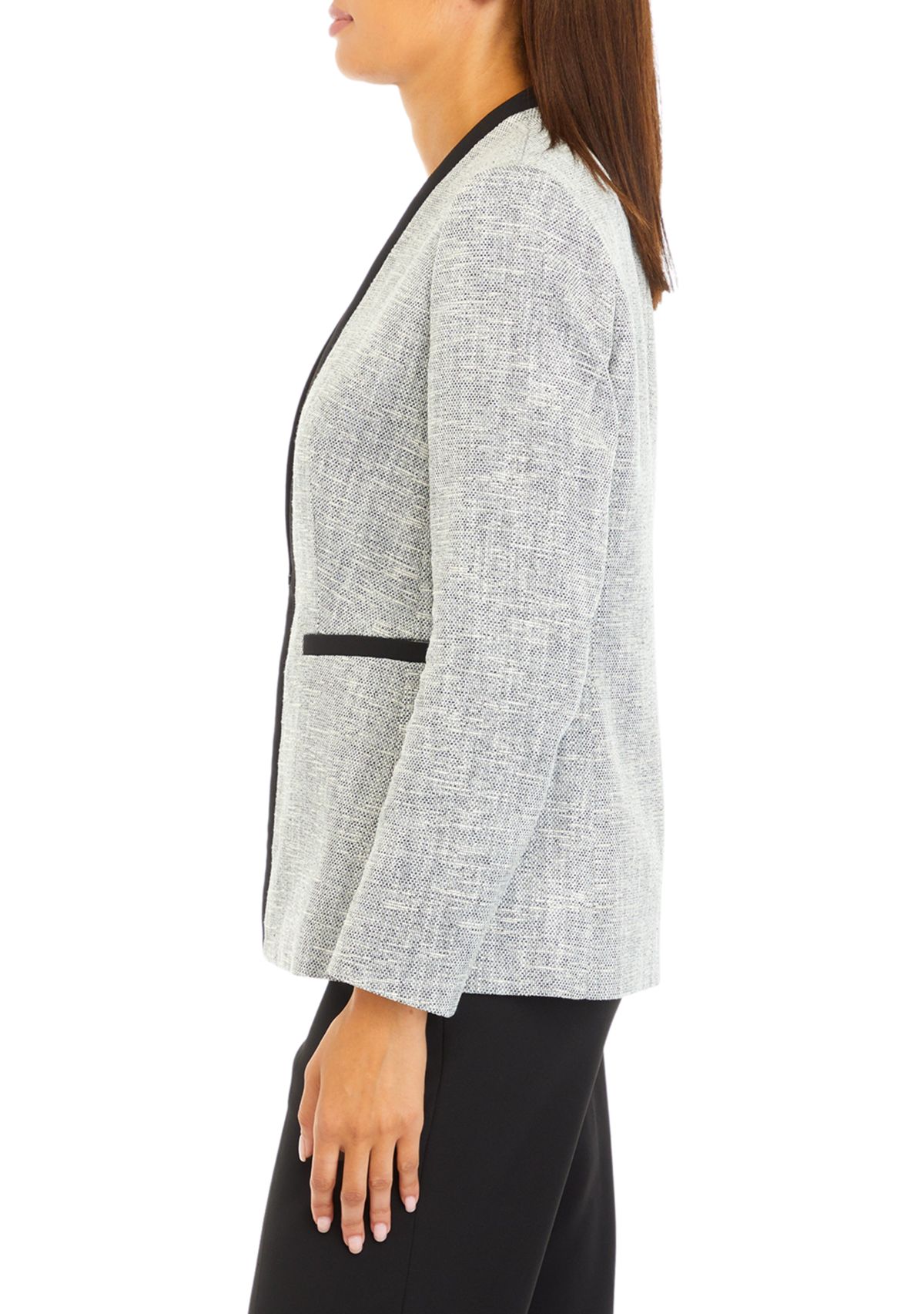 Womens Tweed Kissing Front Jacket w Welt Pockets & Frame