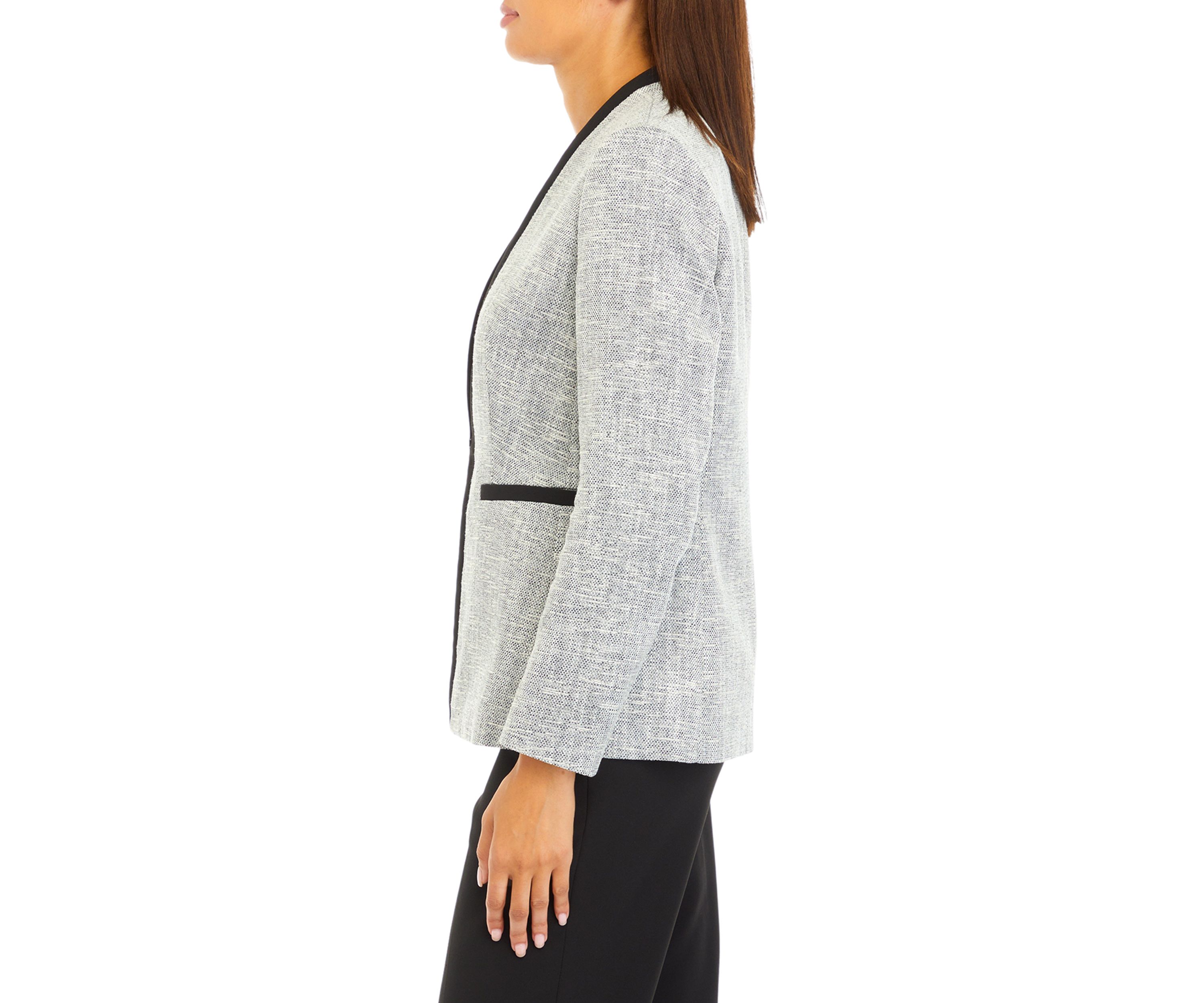 Womens Tweed Kissing Front Jacket w Welt Pockets & Frame