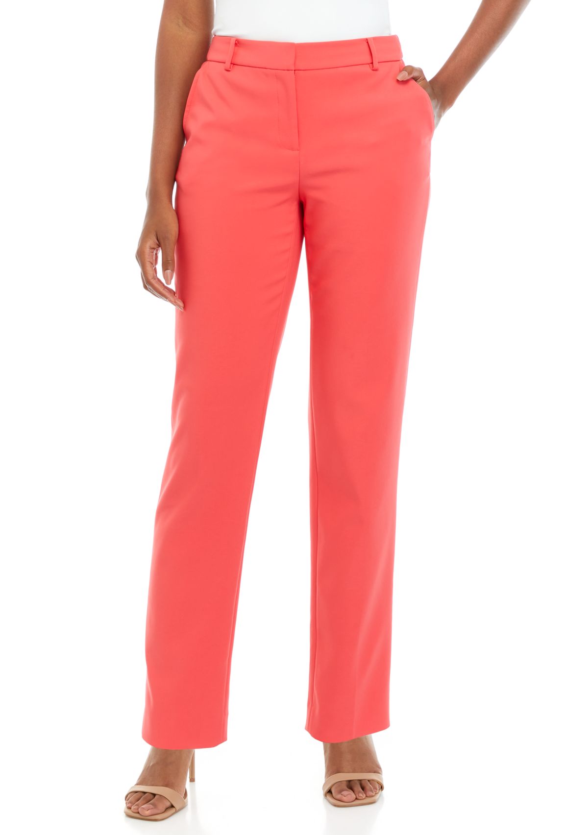 Womens Fly Front Slash Pocket Suit Pants 
