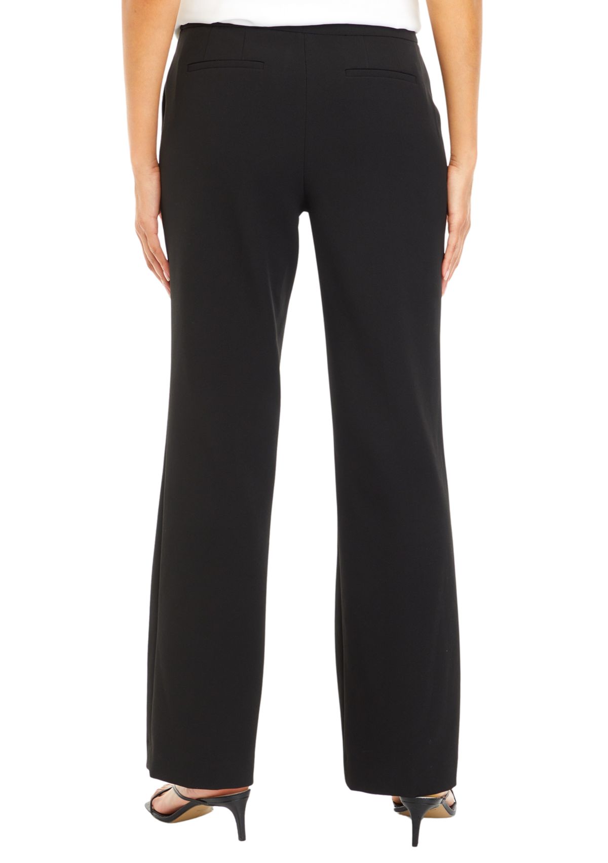 Womens Fly Front Extend Tab Slash Pocket Wide Leg