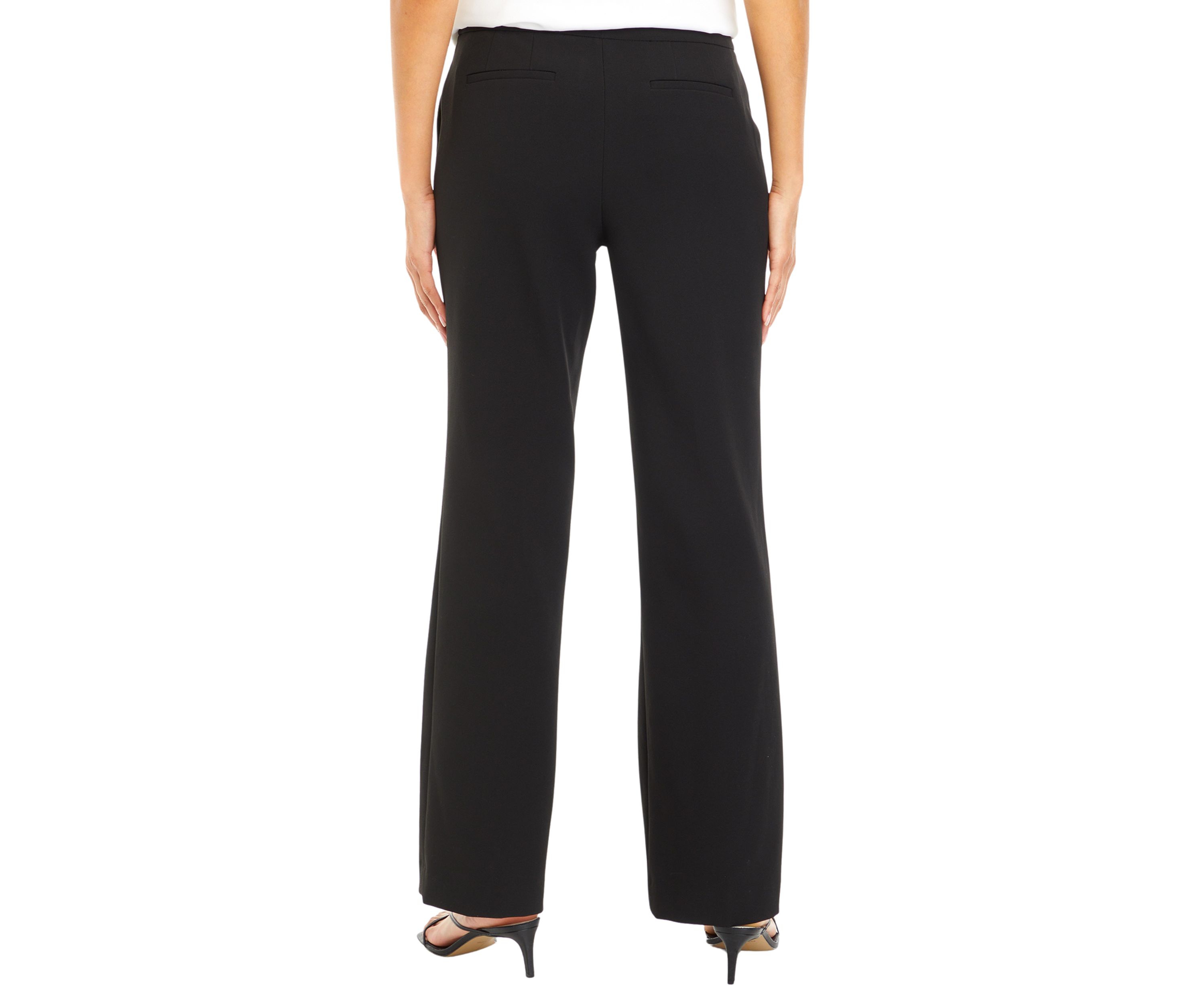 Womens Fly Front Extend Tab Slash Pocket Wide Leg