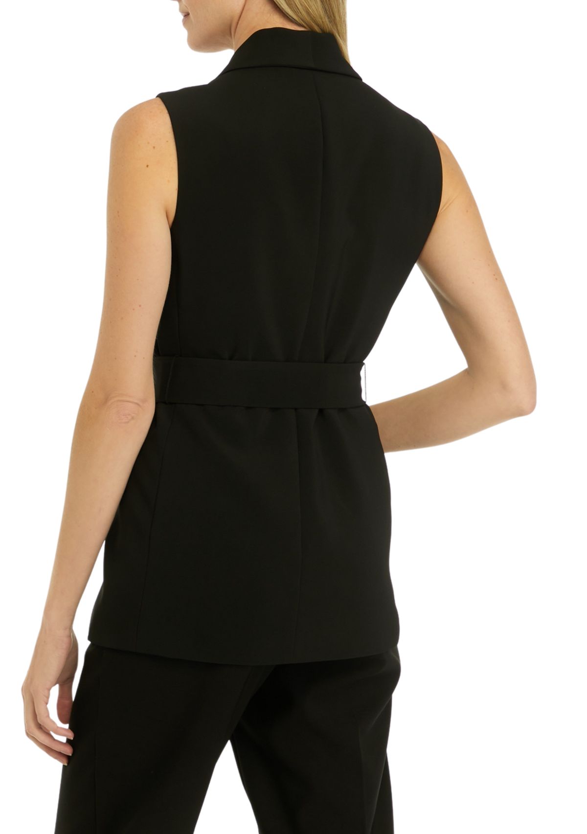 Womens Twill Shawl Collar Tie Vest