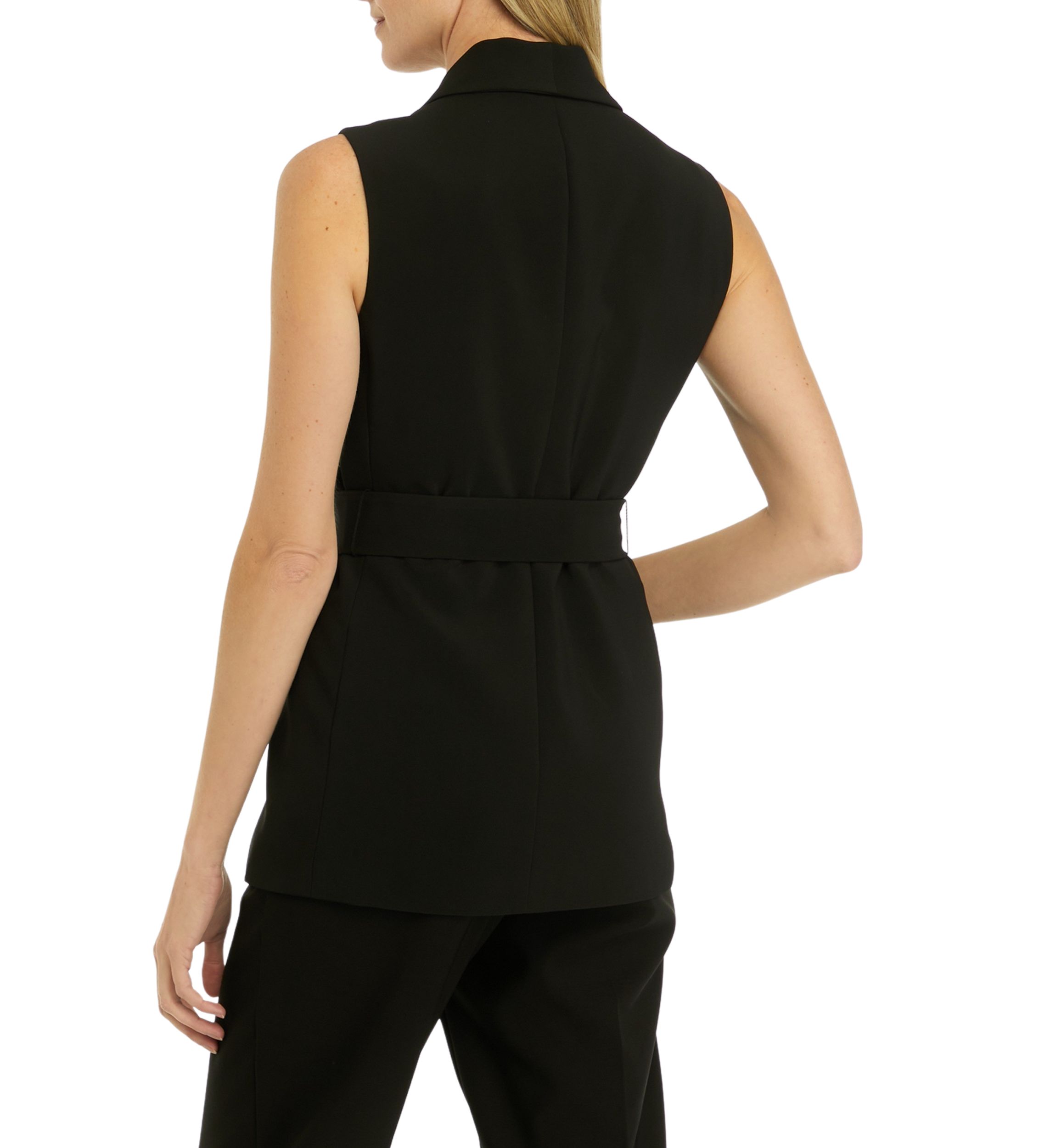 Womens Twill Shawl Collar Tie Vest