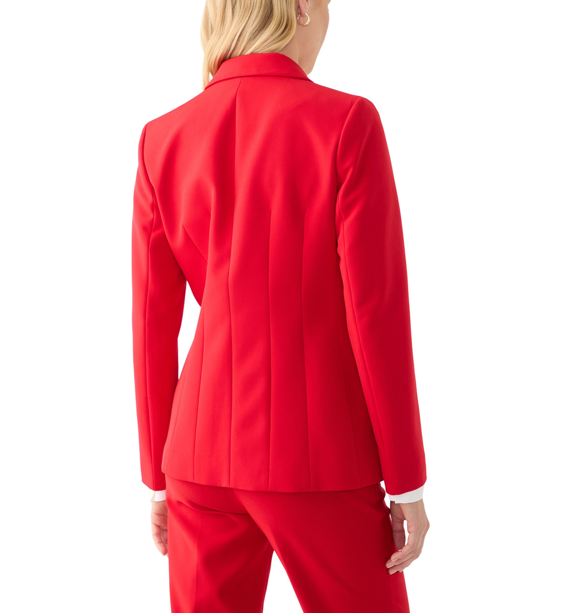 Womens Anne Stretch One Button Notch Collar with Cinched Waist